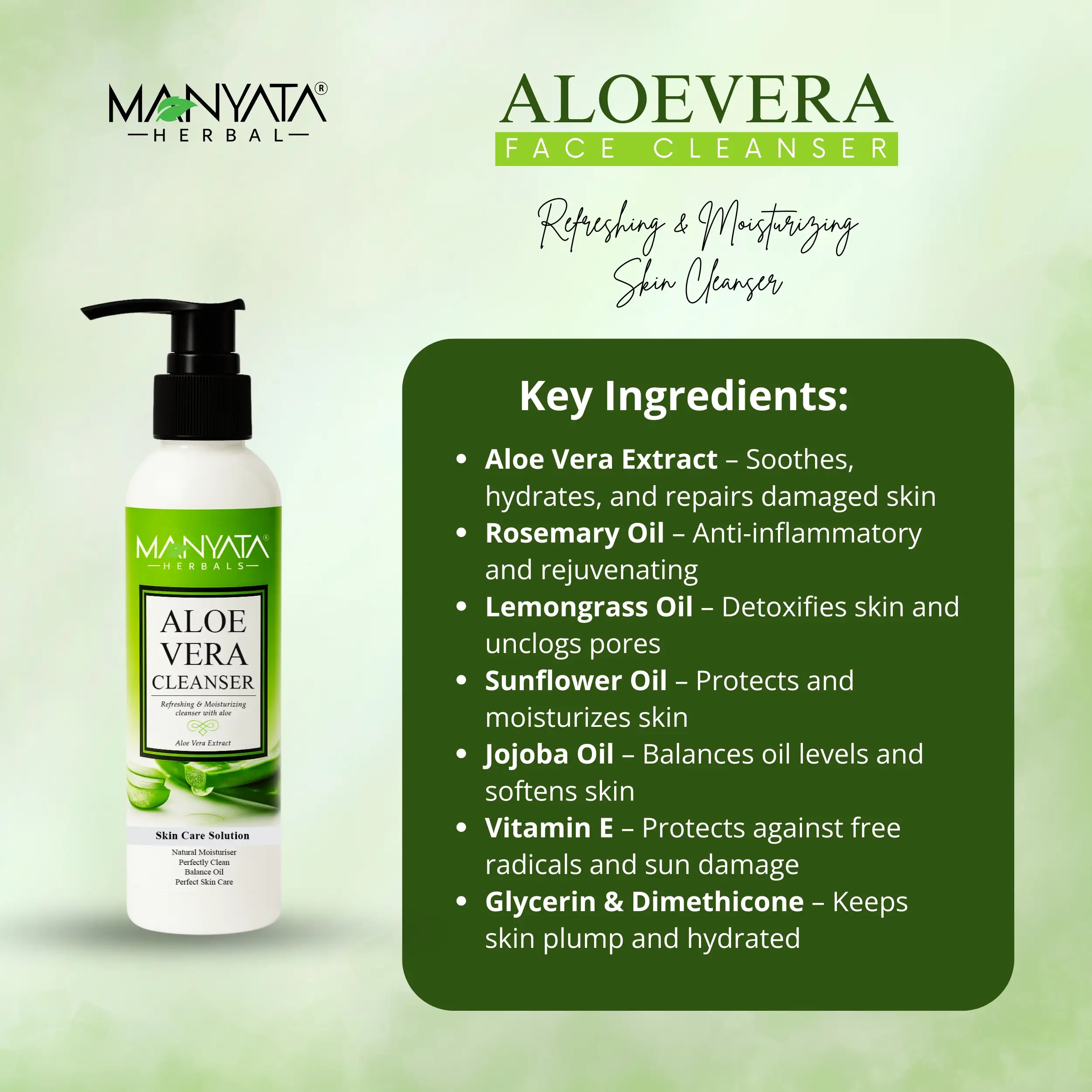 Manyata Herbal Aloe Vera Cleanser Manyata Herbal Aloe Vera Cleanser