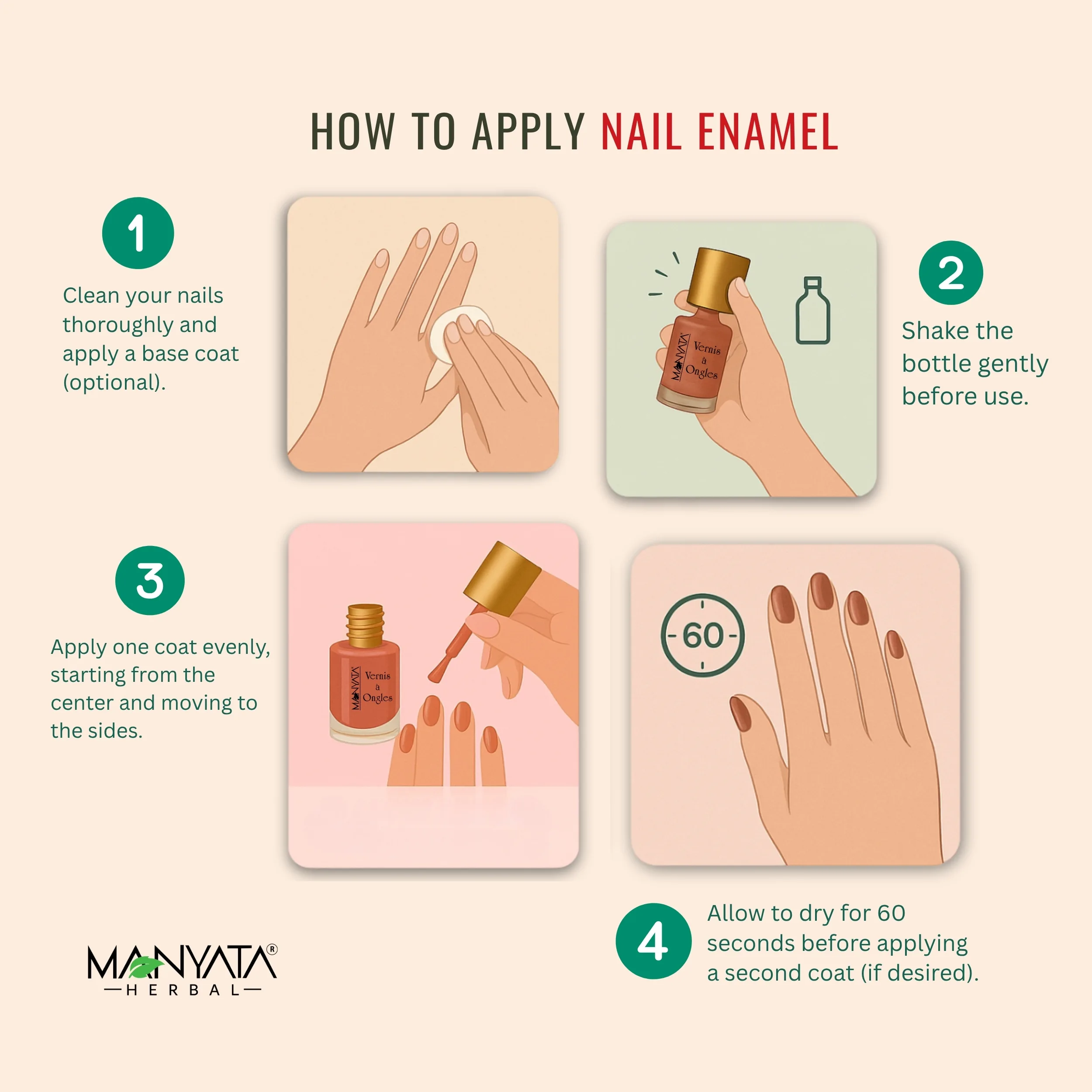 How to apply NAil Enamel How to apply Manyata Herbal Nail Enamel