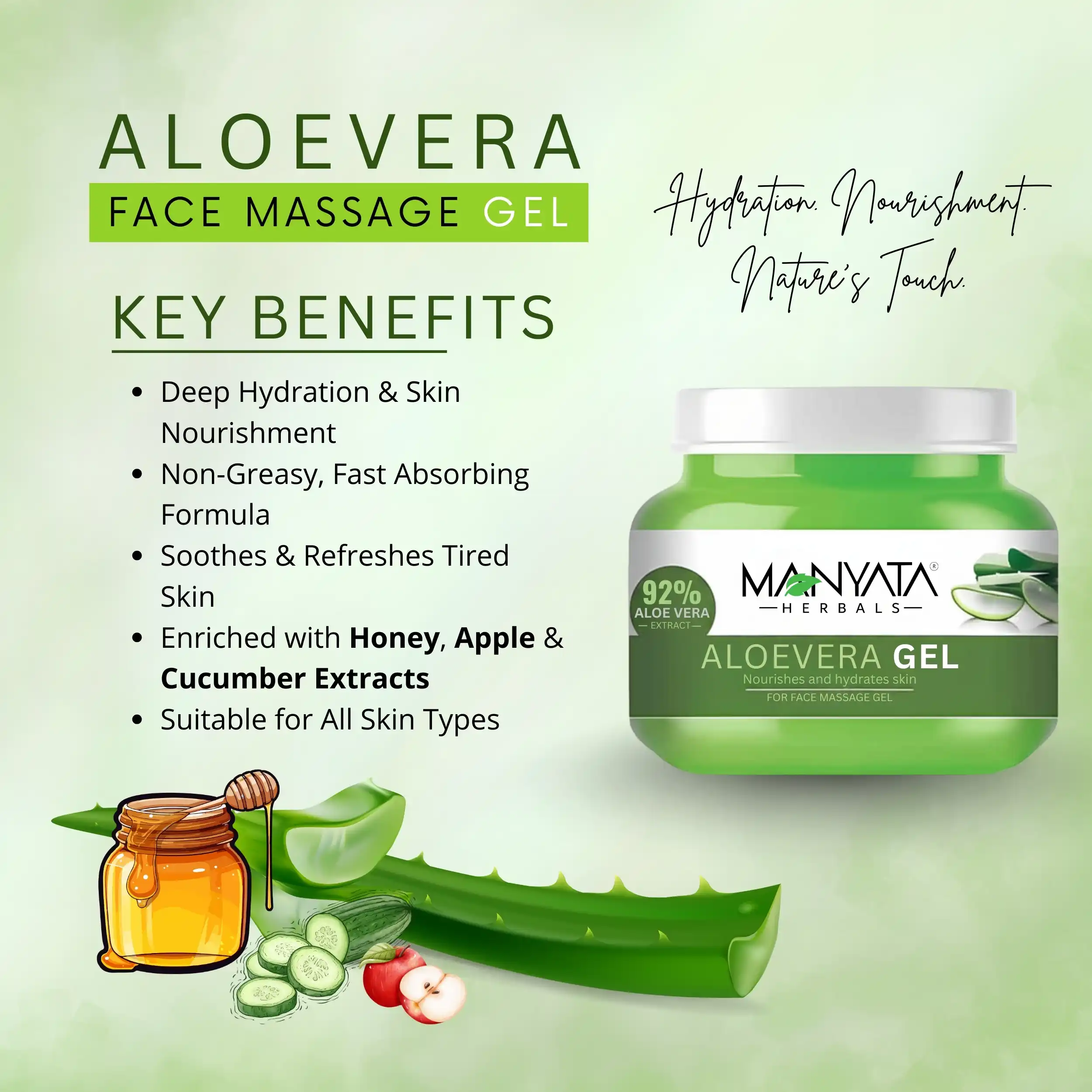 Manyata Herbal Aloe Vera Face Massage Gel Manyata Herbal Aloe Vera Face Massage Gel
