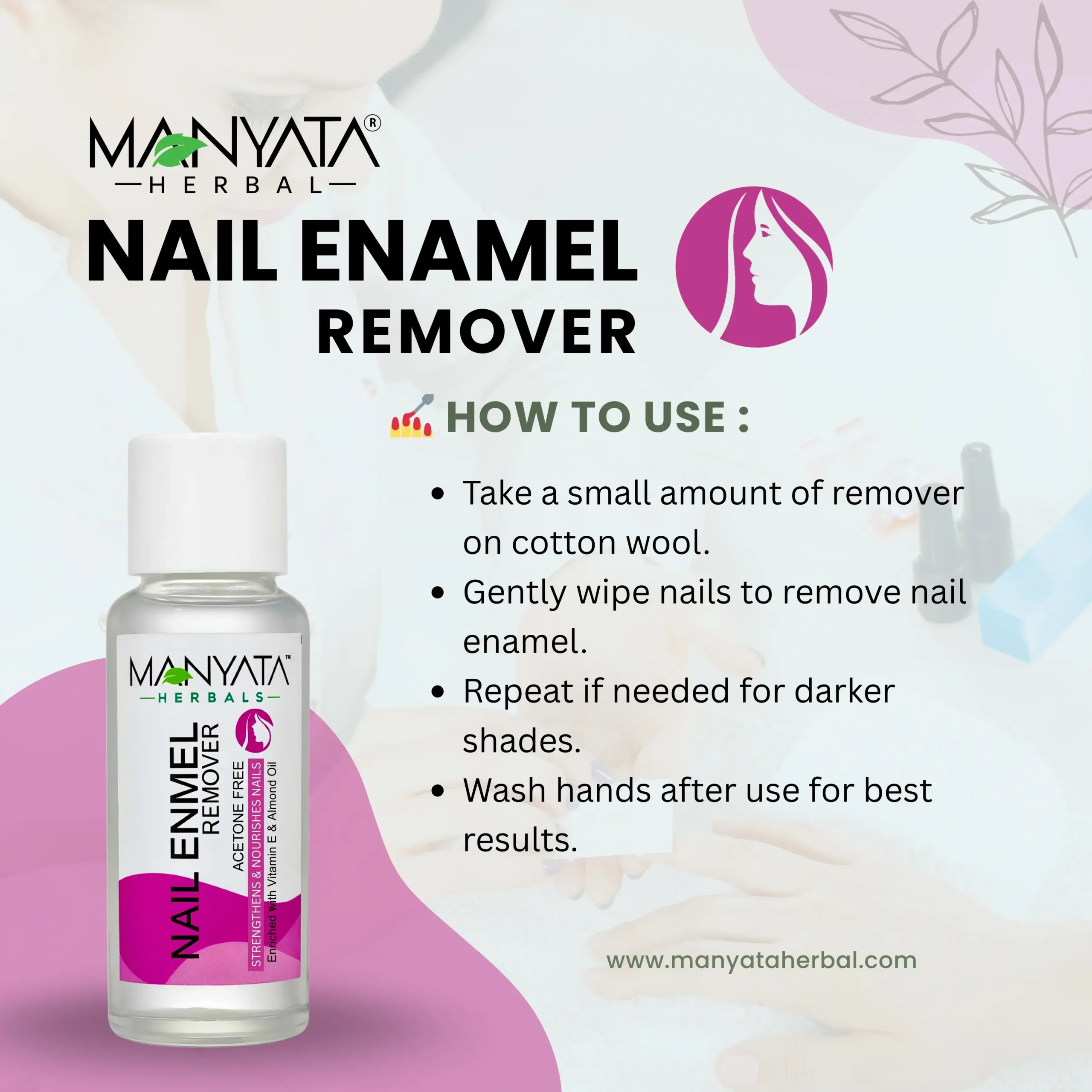Manyata nail enamel remover 4 Manyata Herbal Nail Enamel Remover