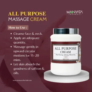 Manyata Herbal All Purpose Cream – Saffron & Almond Oil Enriched Massage Cream (800g)