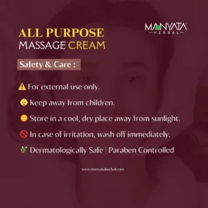 Manyata Herbal All Purpose Cream – Saffron & Almond Oil Enriched Massage Cream (800g)