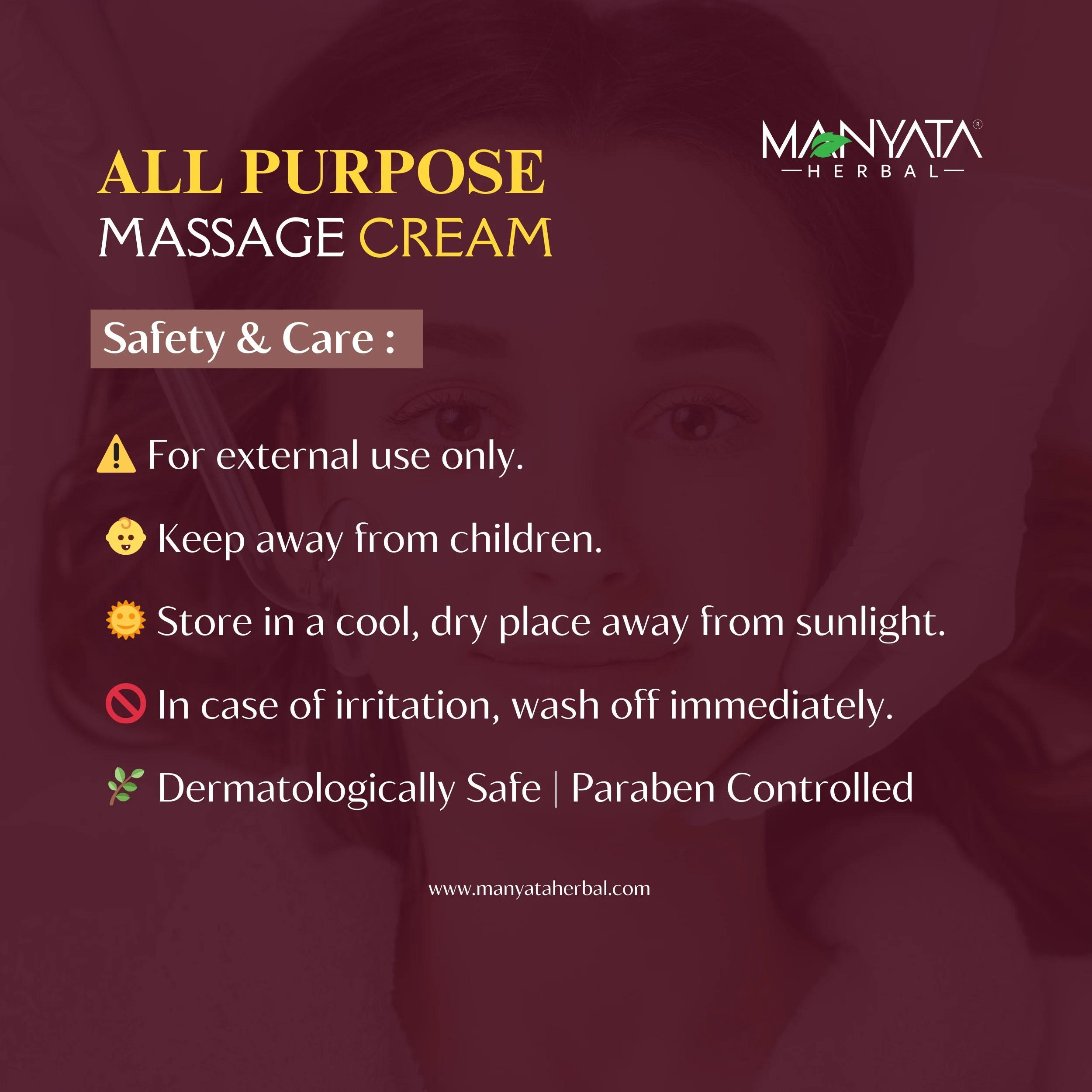 Manyata Herbal All Purpose Cream Manyata Herbal All Purpose Cream – Saffron & Almond Oil Enriched Massage Cream (800g)