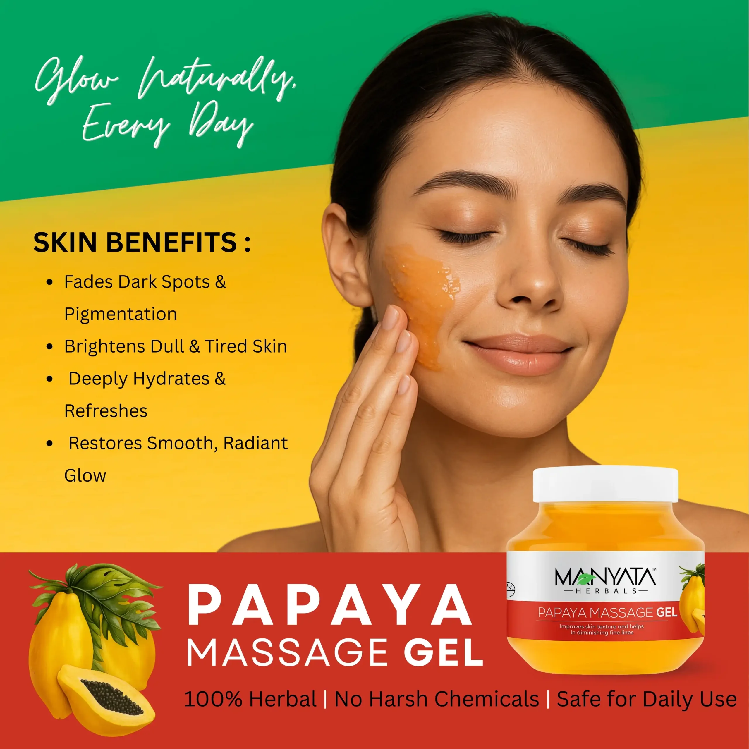 papaya massage gel Manyata herbal papaya massage gel