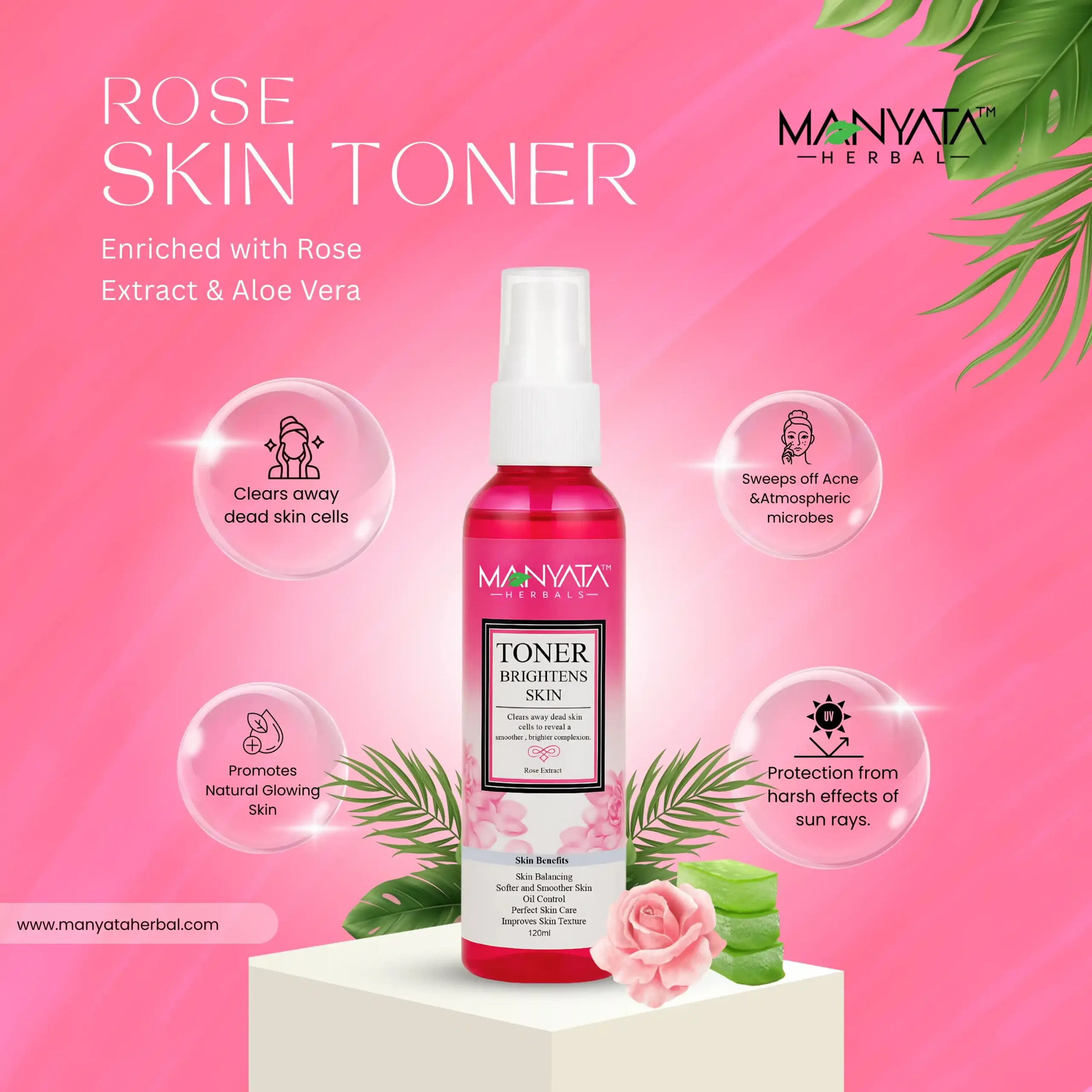 Manyata Rose Toner 1 MAnyata HErbal rose Skin Toner