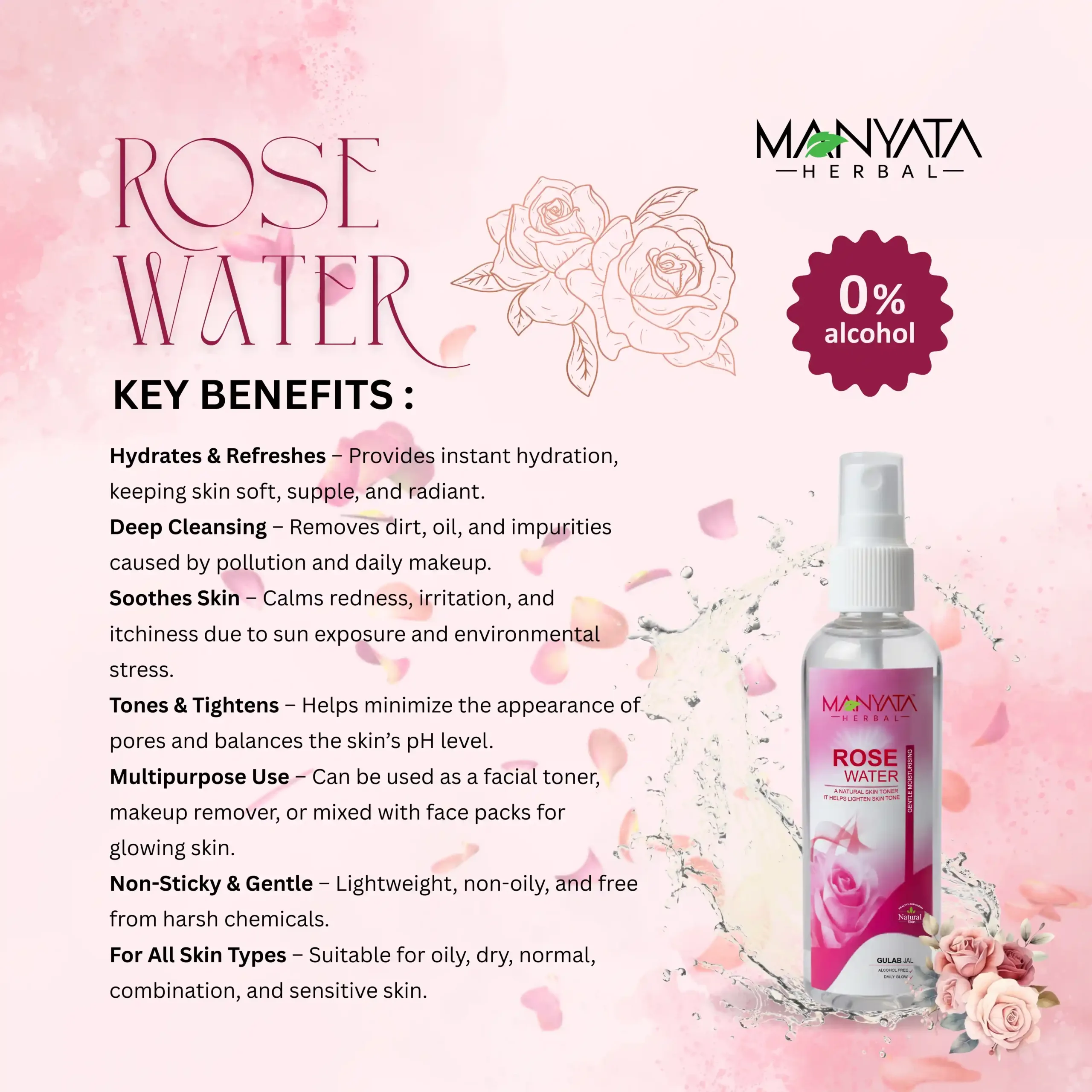 Rose water 2 Manyata Herbal Rose Water